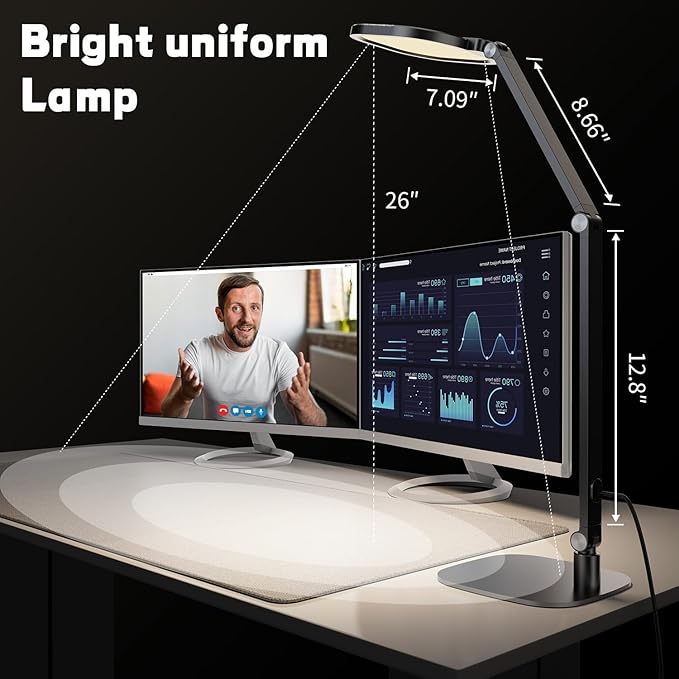 LitONES LED Desk Lamp for Home Office, Eye-Caring Modern Desk Light, 3 Color - Image 6