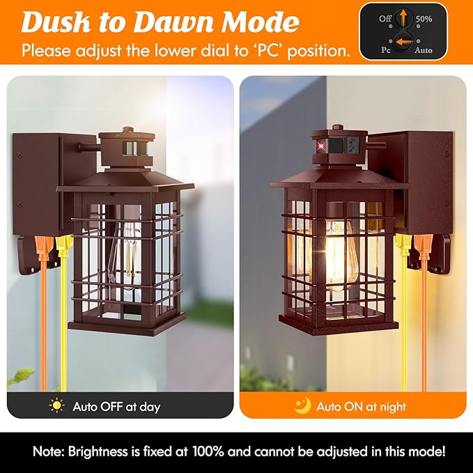 Porch Light with GFCI Outlets, Waterproof Outside Wall Lantern Sconce 3 - Image 3
