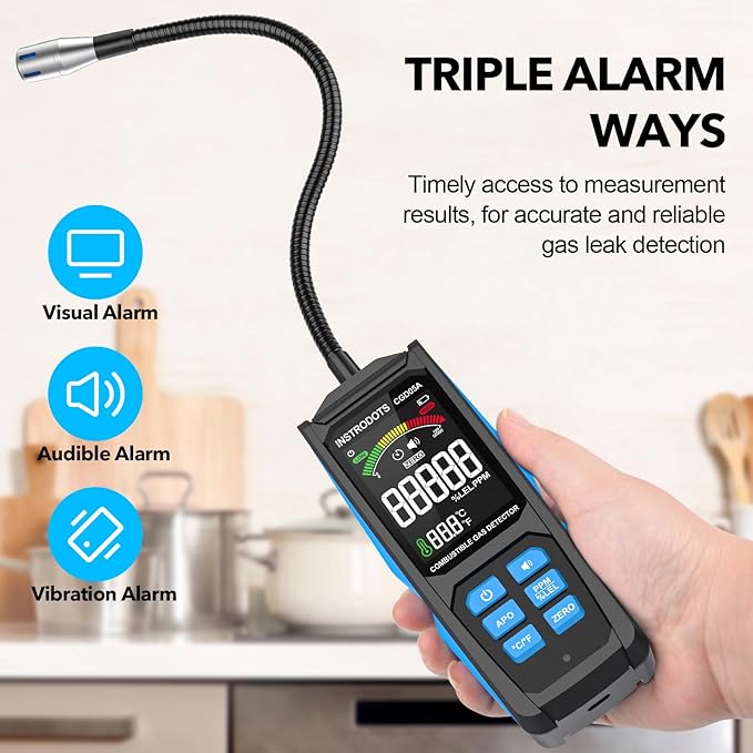 INSTRODOTS Natural Gas Detector, Gas Leak Detector - Image 3
