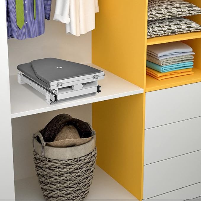 AKOZLIN Retractable Pull Out Ironing Board Closet Sliding Out Swivel Iron Board - Image 8