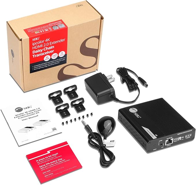 SIIG 4K HDMI Extender Daisy Chain Transceiver, Requires 4K HDMI 2.0 Extender - Image 9
