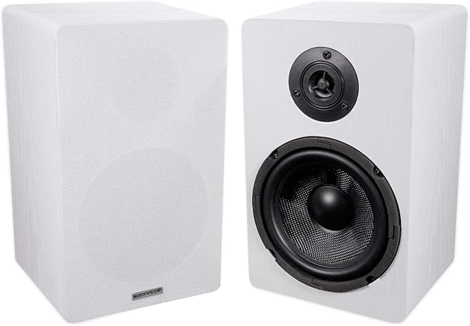 Rockville Pair RockShelf 64W V2 400w White 6.5" Bookshelf Speakers, 4 Ohm by Rockville