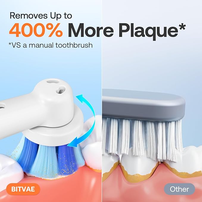 Bitvae Rotating Electric Toothbrush 2 Packs - Image 2
