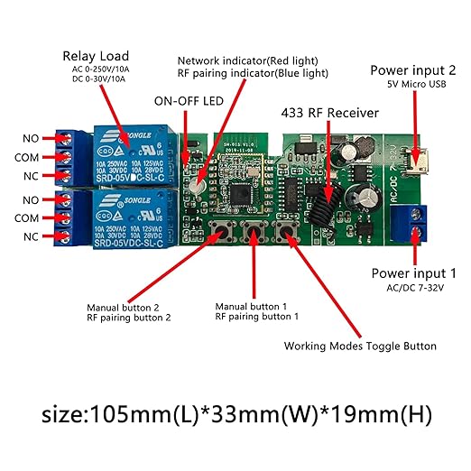 Newgoal Zigbee Tuya Smart 2 Channel Smart Relay Module - Image 5