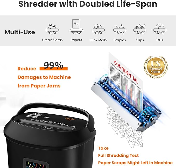 VidaTeco Paper Shredder 14-Sheet Cross-Cut Shredder - Image 2