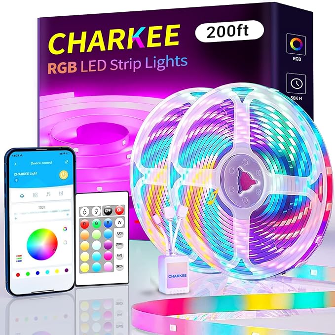CHARKEE LED Strip Lights 200ft. 24V 5050 Ultra Long Super Bright Smart Light by CHARKEE