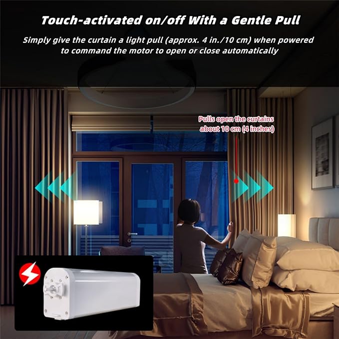 Lemoeyes Electric Curtain Track, Retractable Motorized Curtains Rod From - Image 3