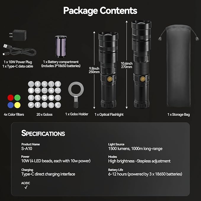 WELLMAKING 15W LED Photography Flashlight Optical Glass Lenses, 7800mAh - Image 8