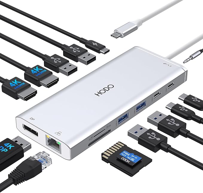 USB C Docking Station Dual Monitor HDMI by HODO