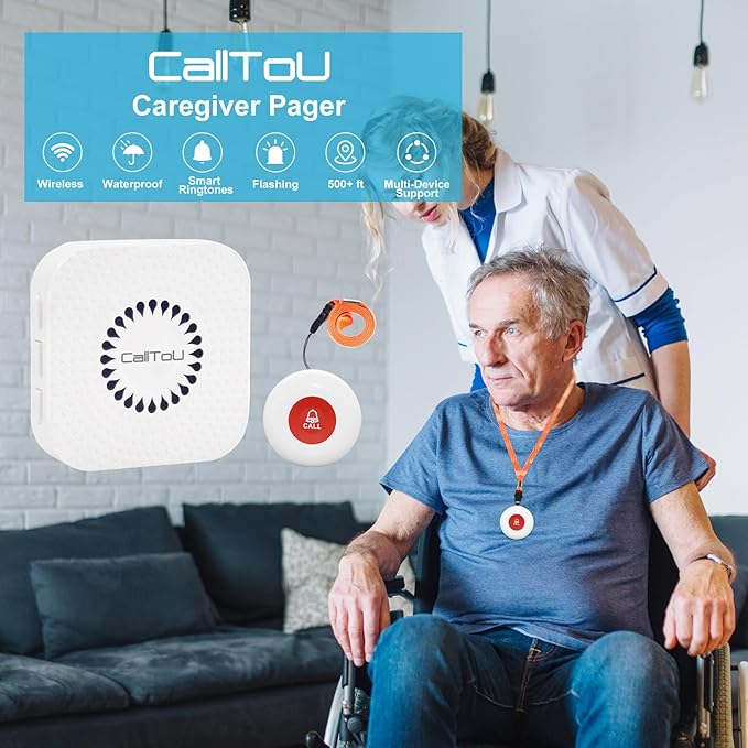 CallToU Caregiver Pager Wireless Call Button Vibration Pager Nurse Calling - Image 6