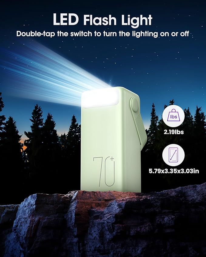 Portable Charger Power Bank 70000mAh, 22.5W Fast Charging USB C Battery Pack - Image 5
