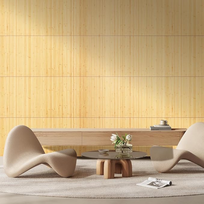 OUZUGIE 1 Pack 96x24 Inch Natural Bamboo Wall Panel – Carbonized Pole Wrap - Image 9