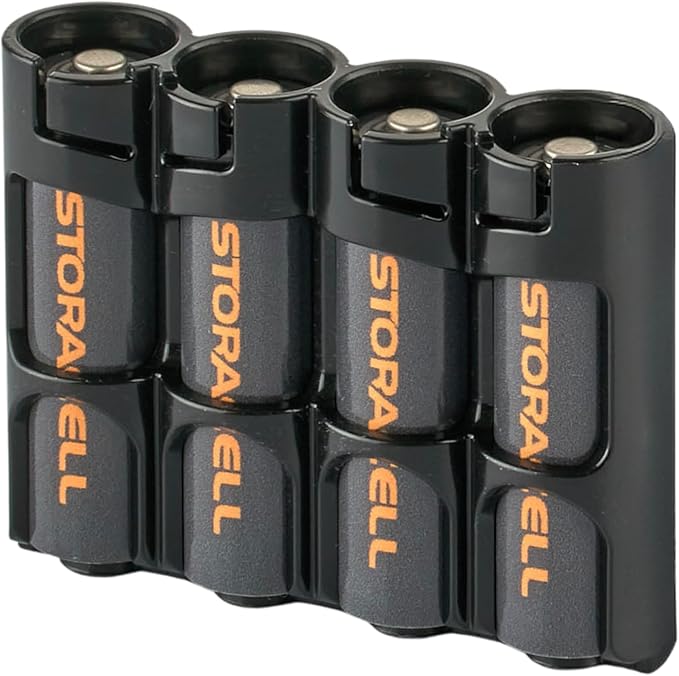 AA Battery Storage Caddy by Storacell, Holds 4 Batteries by Storacell