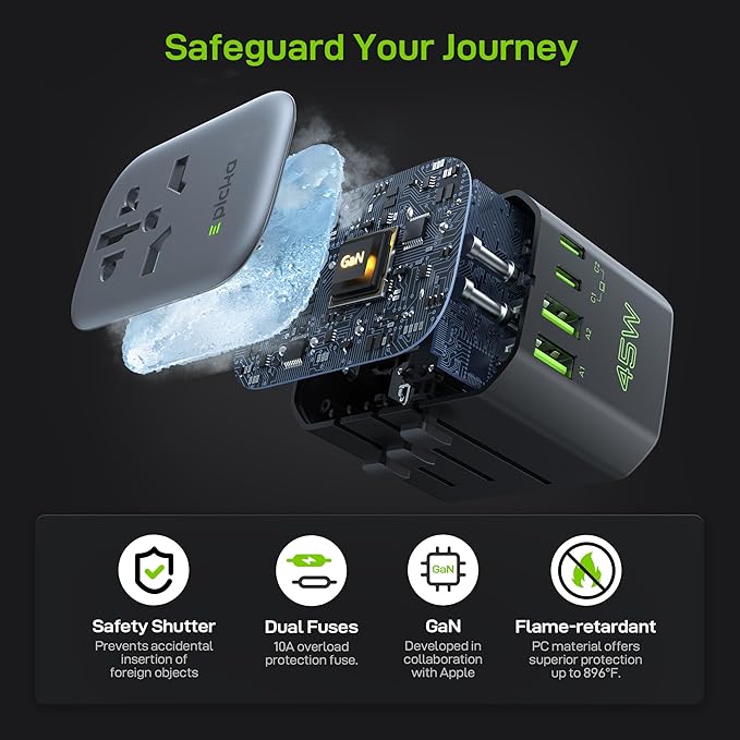 EPICKA Pulse 45W European Travel Plug Adapter, Universal Power Adapter - Image 6