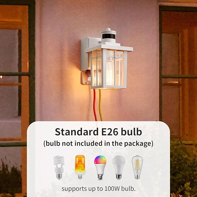 Myhaptim Porch Lights with GFCI Outlet, Dusk to Dawn Motion Sensor Outdoor - Image 7