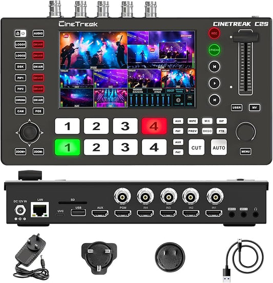 Cinetreak C2S HDMI & SDI 5.5'' Screen Multi-Format PTZ Control Video Switcher by CINETREAKTechnology