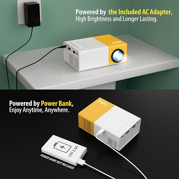 PVO Mini Projector Portable For Cartoon, Outdoor Video Projectors, LED Pico - Image 3
