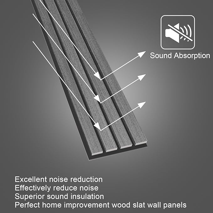 NeatiEase Wood Wall Panels, 9 Feet Acoustic Slat Wall Panels - Image 3