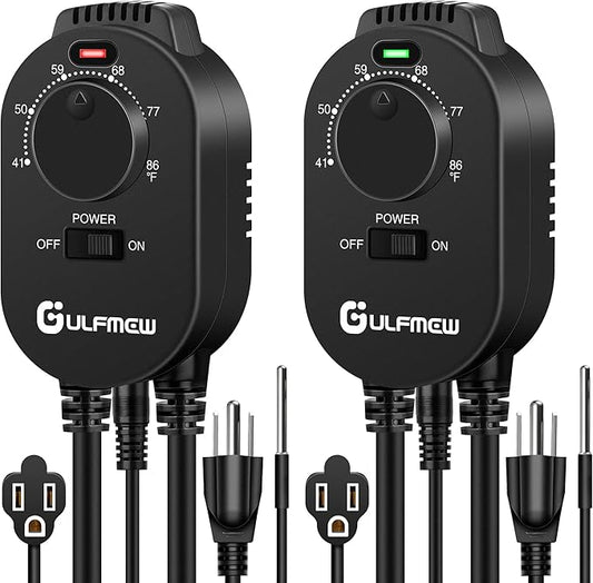 2 Pcs Plug in Thermostat for Heater, Thermostat Plug Outlet by Gulfmew