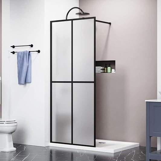 Goodyo 34"- 46" x 72" Glass Shower Door Clear Tempered Glass Panel Fixed Shower by Goodyo