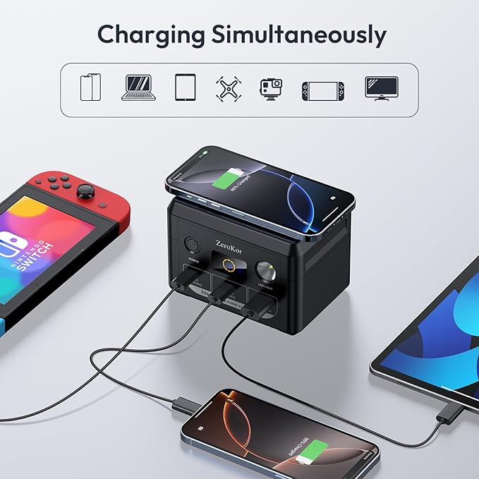Solar Power Bank with AC Outlet 110V 65W, 100W USB C Power Bank Fast Charging - Image 7