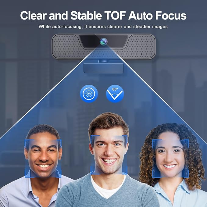 4K Auto Focus Webcam for PC, 4 AI Noise-Canceling Mics UHD Web cam, Auto Light - Image 3