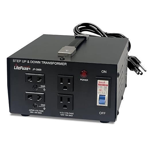 LiteFuze 2000 Watt Japan Voltage Converter Transformer Step Up/Down - 100v to by LiteFuzeBrand