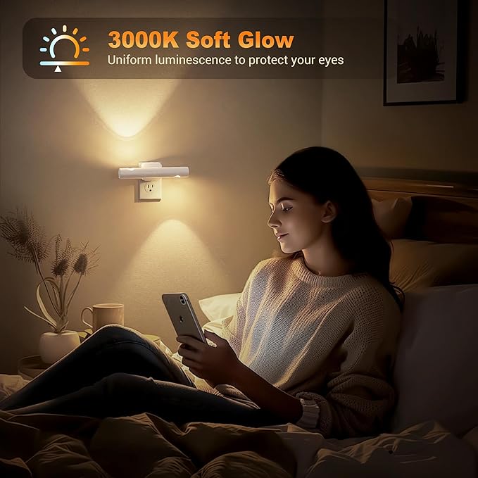 JandCase LED Night Light, Modern Night Lights Plug into Wall, Soft White 3000K - Image 5