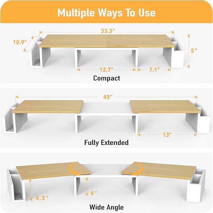 Simple Houseware Desk Dual Monitor Stand Riser - Image 3