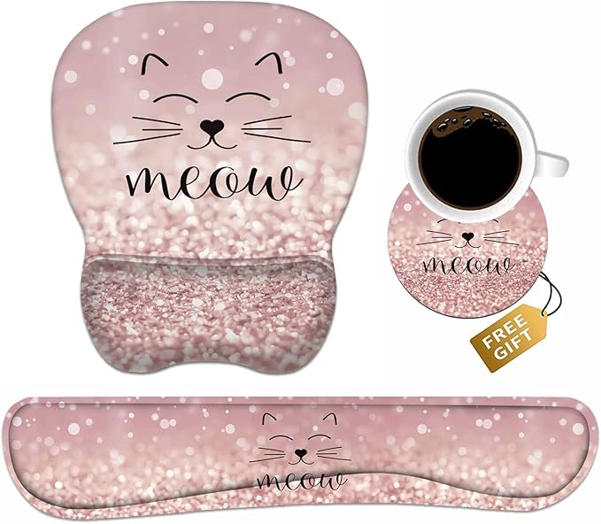 Ergonomic Mouse Pad Wrist Support and Keyboard Wrist Rest Set by Unknown