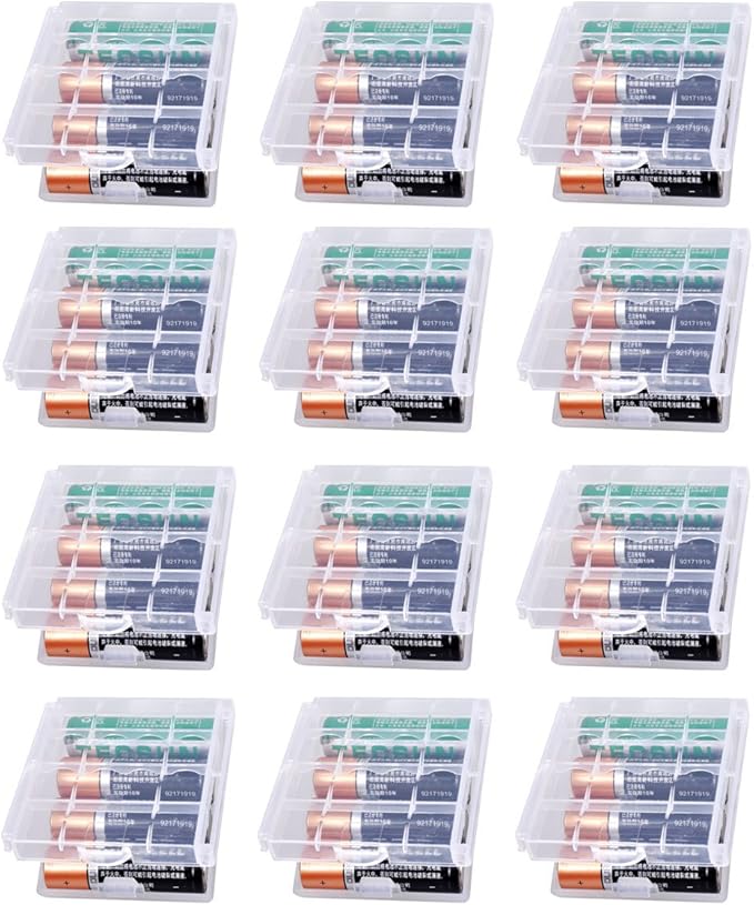 KEEPOW 12 Pcs AA/AAA Battery Storage Case Holder Box - Image 7