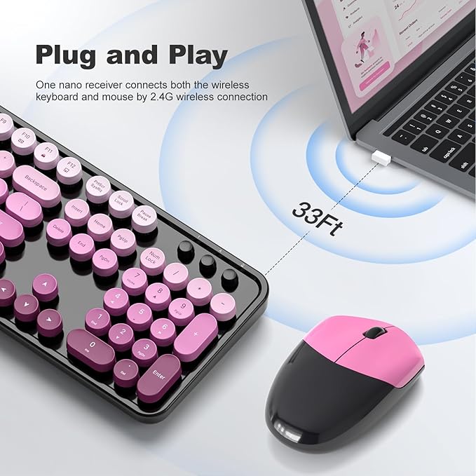 MOFII Wireless Keyboard and Mouse Combo, Full Size 2.4G Plug and Play - Image 2