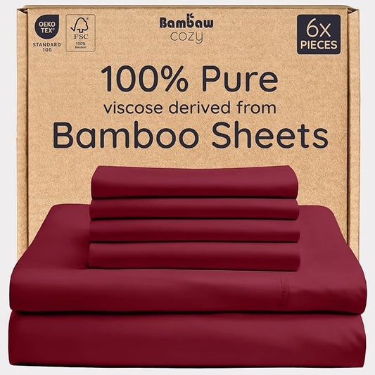 Bambaw 100% Viscose Derived from Bamboo Queen Sheet Set 6 Piece, Queen Size by Bambaw