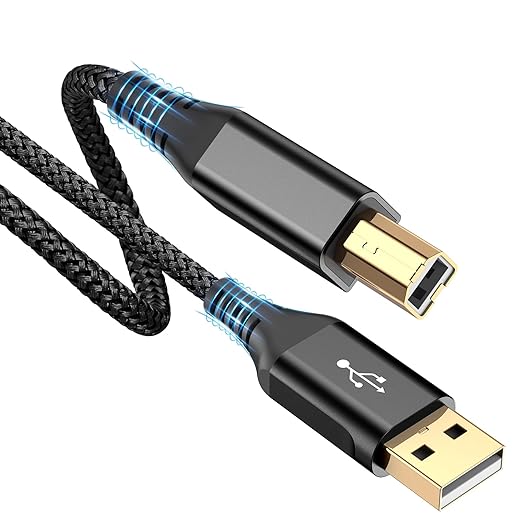 sweguard Printer Cable 10ft, USB-A to USB-B Cable, High Speed Nylon Braided by Sweguard