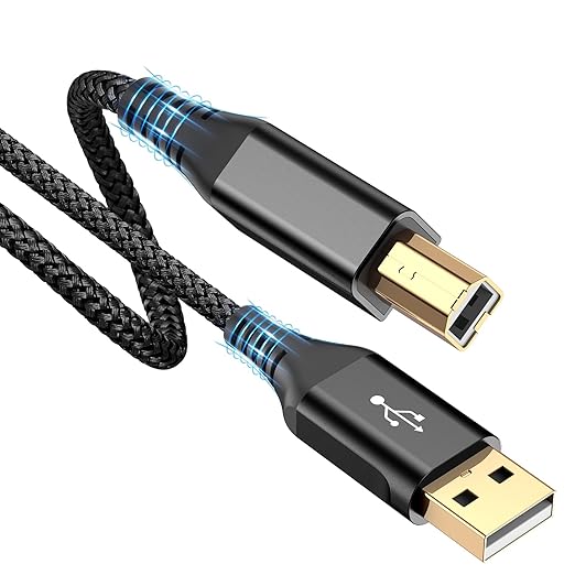 sweguard Printer Cable 15ft USB A to USB B Printer Cord High-Speed Nylon by Sweguard