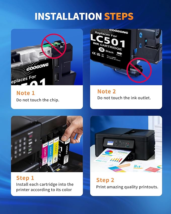googong LC501 Ink Cartridges LC 501 Ink 4 Pack Compatible - Image 6