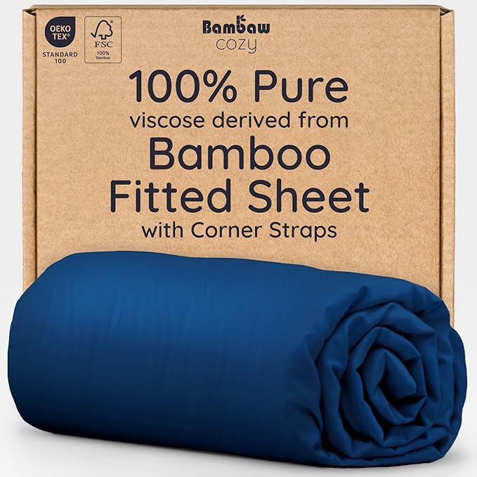 Bambaw 100% Viscose Derived from Bamboo Full Fitted Sheet, Cooling Fitted Sheet by Bambaw