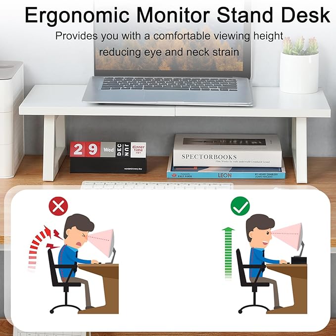 TEAMIX 24 inch Monitor Stand Riser, Printer Stand Riser - Image 3
