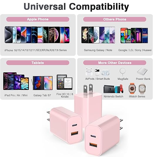USB C Charger Block, iPhone 16/15 Charger Block 20W Dual Port QC+PD 3.0 Power - Image 7