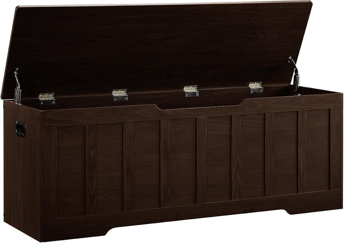 vankiley 51.2" storage chest extra large,wooden storage bench(espresso), main product view