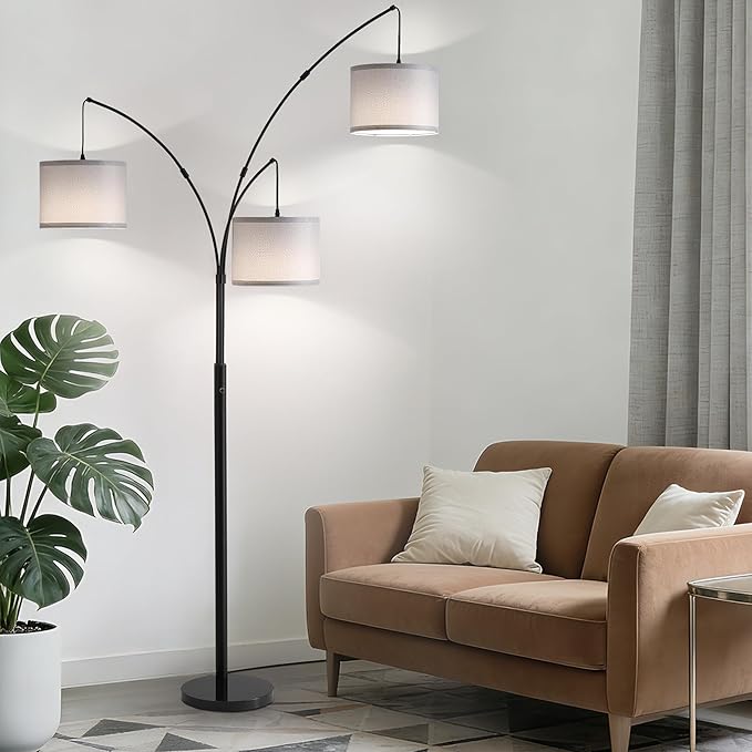 Fansdrick Floor lamp with Remote, 3 Light Arc Floor Lamps - Image 3