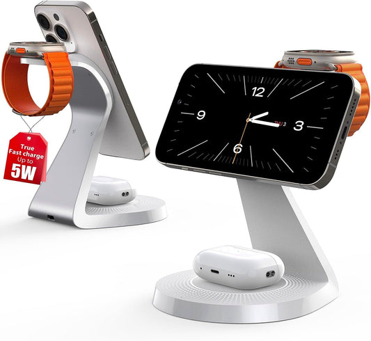3 in 1 Charging Station for Apple Devices, Mag-Safe Charger Stand Fast Charging