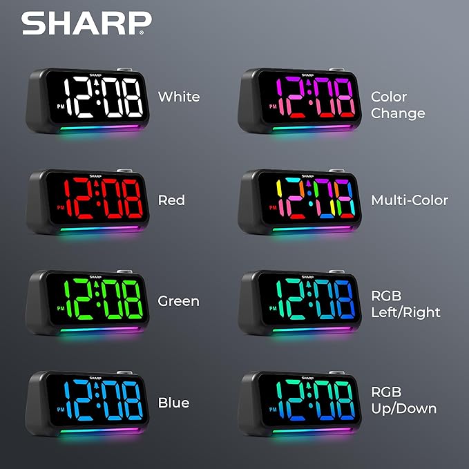 Sharp LED Digital Clock for Bedroom, Super Loud Alarm Clock for Heavy Sleepers - Image 4
