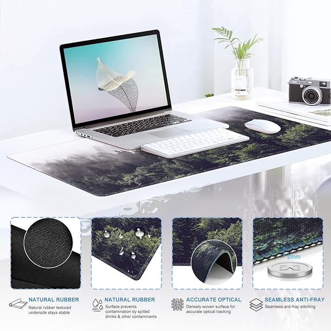 iCasso Desk Mat, Gaming Mouse Pad Wrist Support Set, 4in1 XXL Large Mousepad + - Image 4