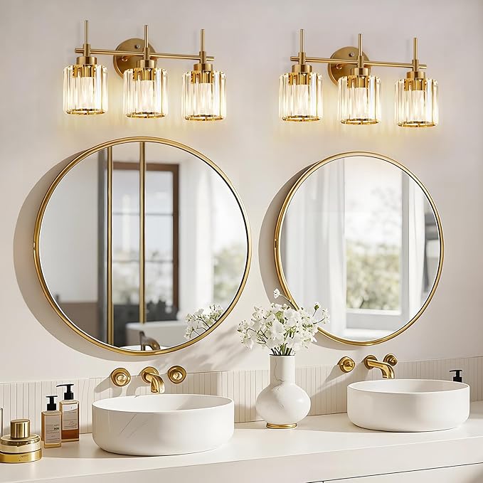 EJIAXIN Bathroom Lighting Fixtures, 3 Light Gold Bathroom Light Fixtures - Image 8
