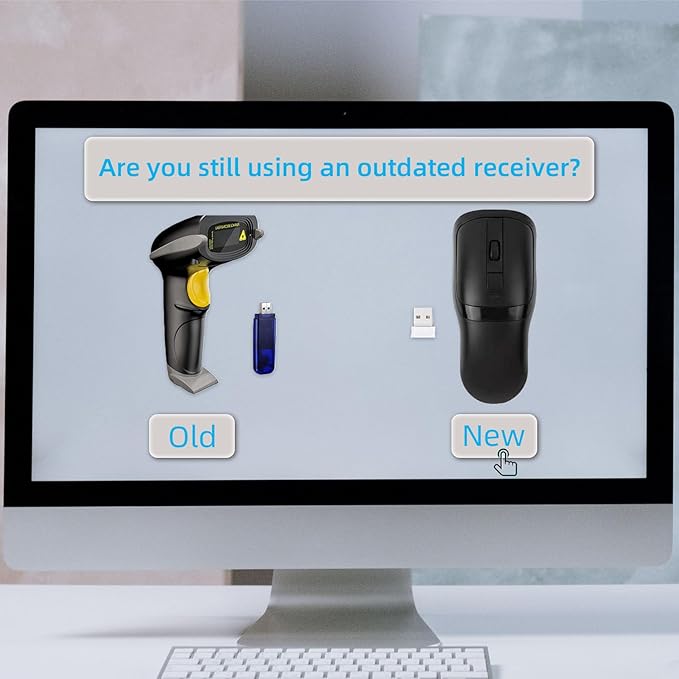 THARO New Wireless Mouse Barcode Scanner, 2-in-1 Design 2D Handheld Barcode - Image 2
