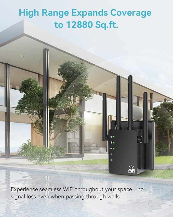 105-Device Compatible WiFi Extender Signal Booster, WiFi Extender, 12880 Sq.Ft - Image 4