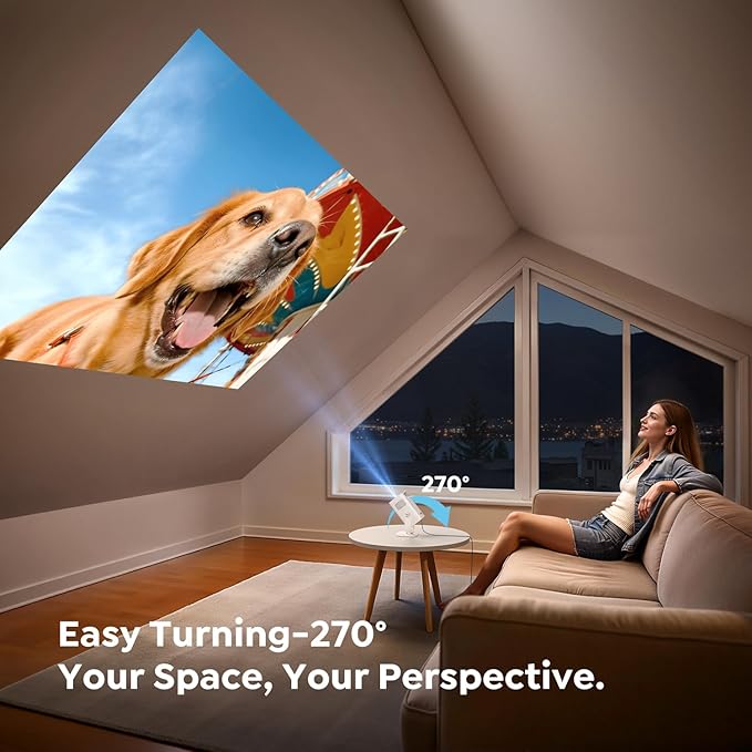 Mini Projector with WiFi6 and Two-Way Bluetooth5.4, 4K Smart 1080P Portable - Image 4