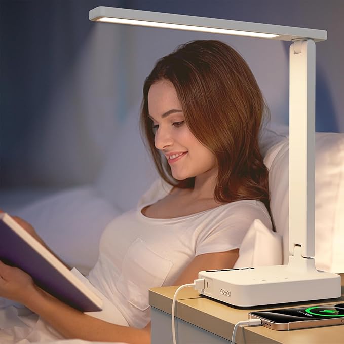 cozoo LED Desk Lamp with USB Charging Ports and Type C Port, 2 AC Outlets - Image 5