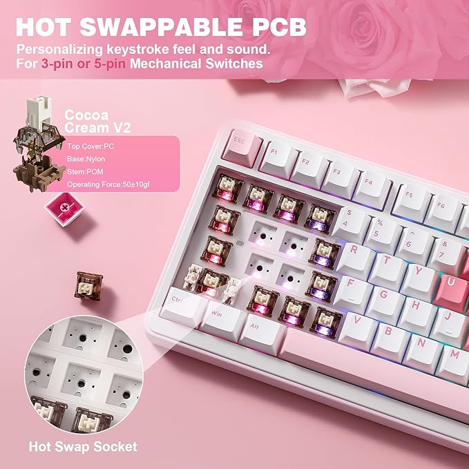 YUNZII B75 PRO Wireless Mechanical Keyboard, 75% Layout - Image 5